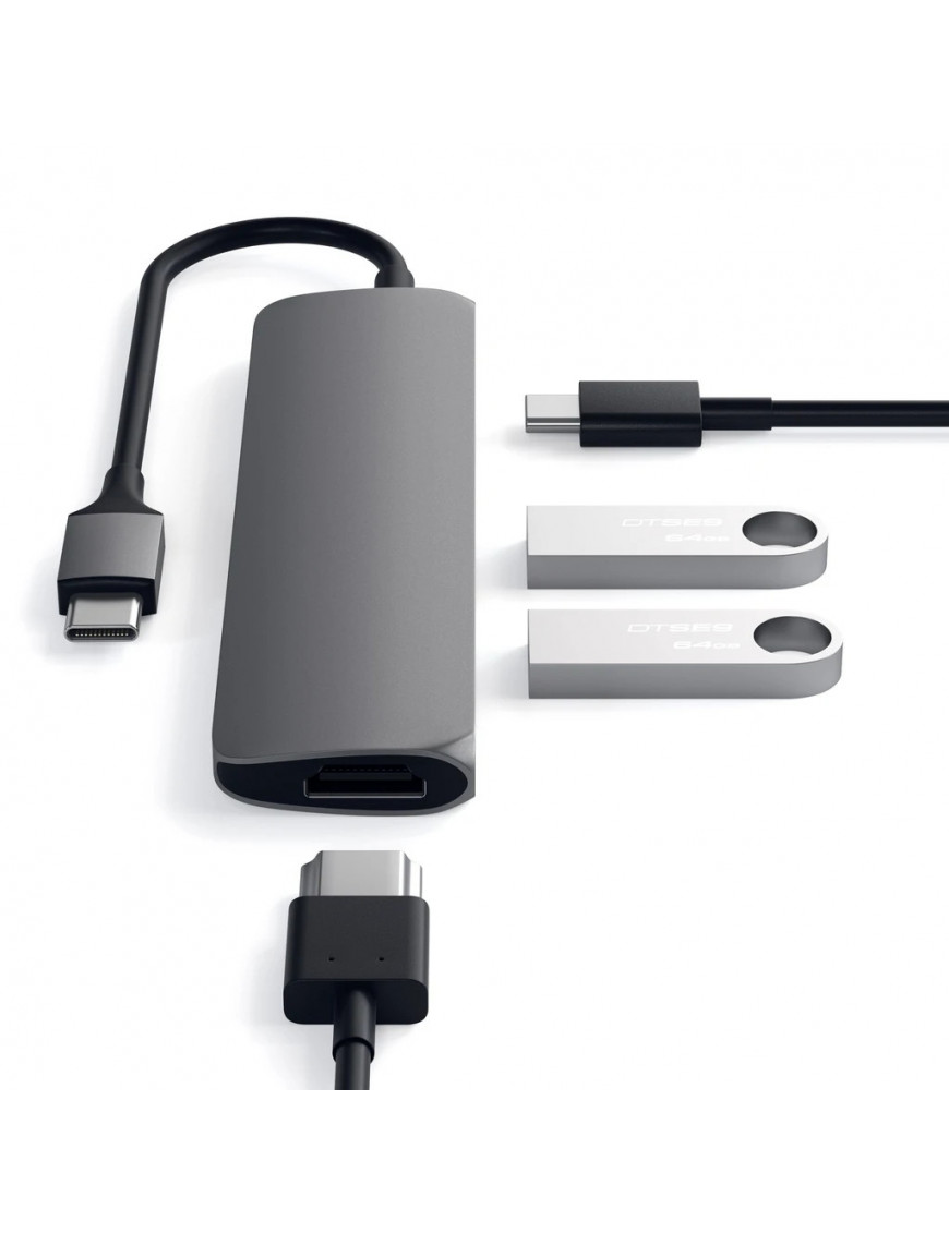 Adaptateur type-C Aluminium Multi-port pour 4K