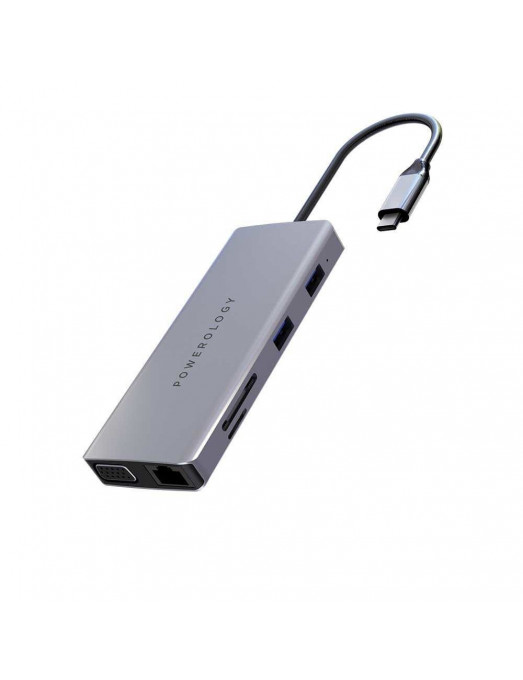                                  Hub Powerology 11 in 1 USB-C Hub - Grey                              