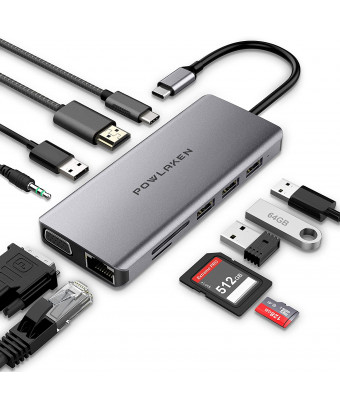                                  Hub Powerology 11 in 1 USB-C Hub - Grey                              