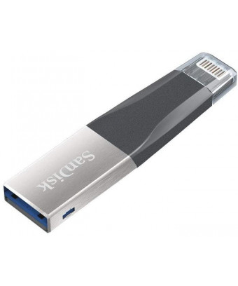 Clé USB 3.0 SanDisk iXpand Mini 128 Go couleur Argent-Noir