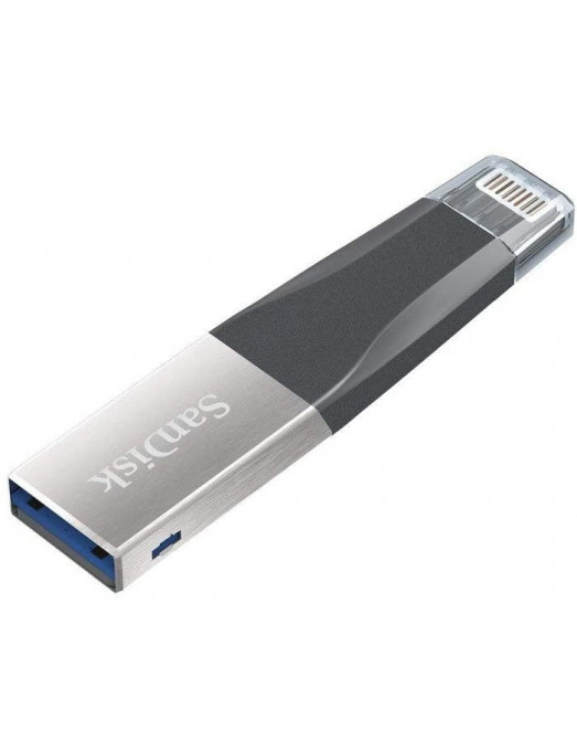 Clé USB 3.0 SanDisk iXpand Mini 128 Go couleur Argent-Noir