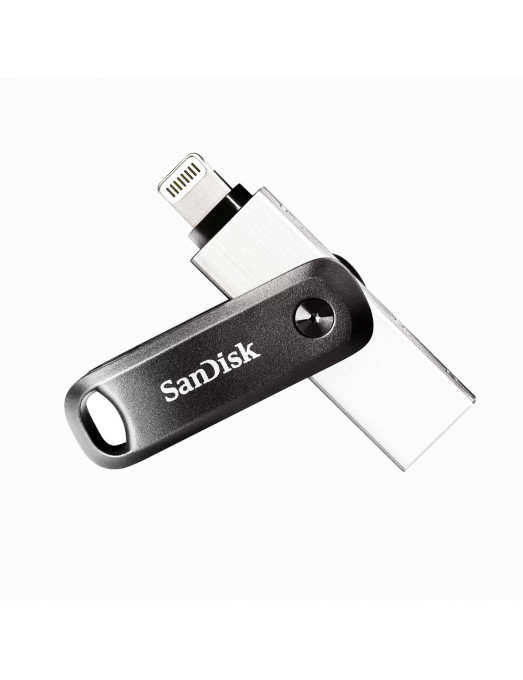 Clé USB SanDisk iXpand 64 Go pour iPhone et iPad avec accroche - vue décalée