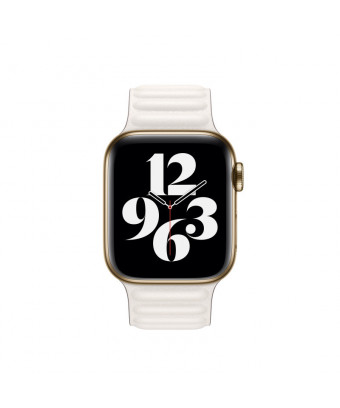 Apple Bracelet Leather Link 40 mm Chalk - front view