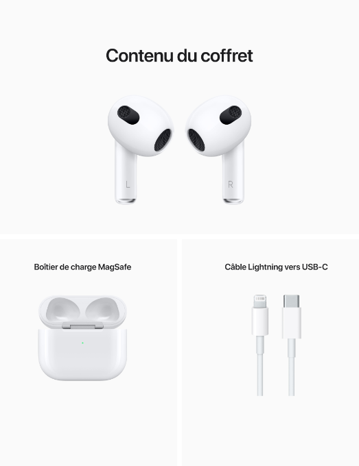 AirPods 3 -  contenu du coffret