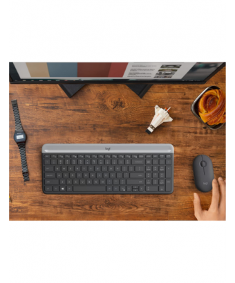 logitech - Ensemble clavier et souris sans fil ultra-fin MK470
