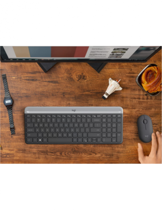 logitech - Ensemble clavier et souris sans fil ultra-fin MK470