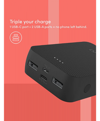 Power Bank Playa by Belkin de 10000 mAh plus câble USB-A vers USB-C