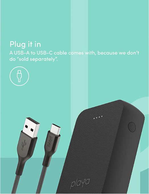 Power Bank Playa by Belkin de 10000 mAh plus câble USB-A vers USB-C