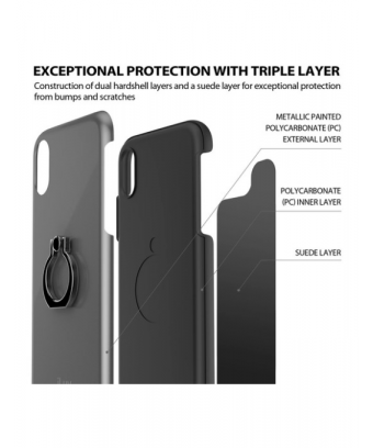 Coque iLuv Metal Forge Ring Case pour iPhone X et Xs