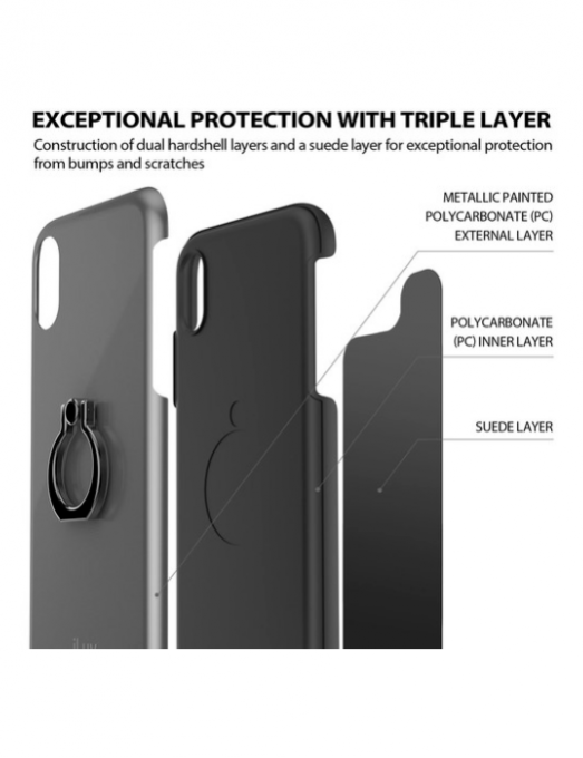 Coque iLuv Metal Forge Ring Case pour iPhone X et Xs