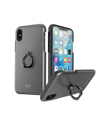 Coque iLuv Metal Forge Ring Case pour iPhone X et Xs (Black)
