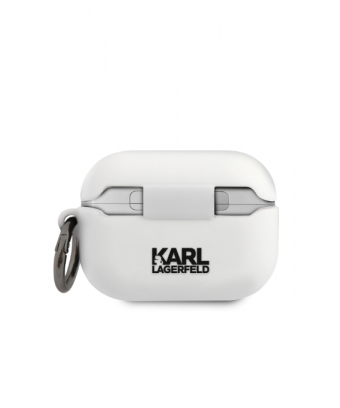 Coque en silicone pour AirPods 2 avec anneau et logo choupette Karl Lagerfeld