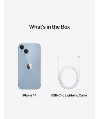 iPhone 14 128Go Blue et câble