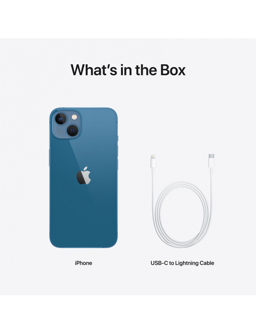 iPhone 13 128 go bleu et câble