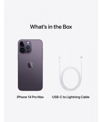 iPhone 14 Pro Max 256Go Deep Purple et câble