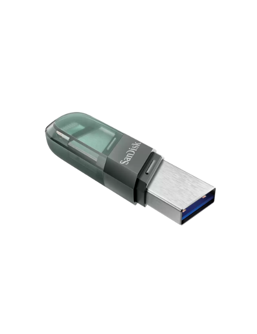 Clé USB 3.1 et lightning SanDisk iXpand Flip 128 Go - Sea green