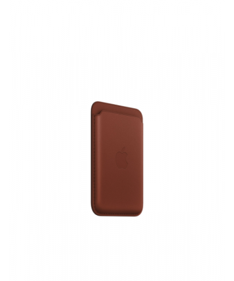 Porte-cartes en cuir avec MagSafe pour iPhone - Terre de Sienne