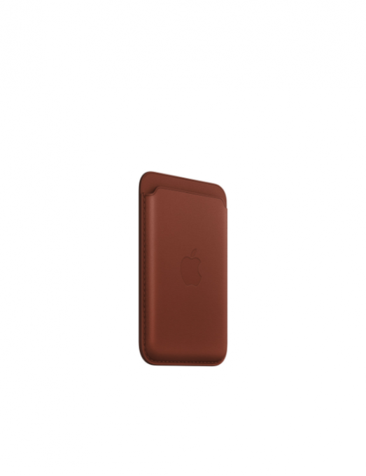 Porte-cartes en cuir avec MagSafe pour iPhone - Terre de Sienne