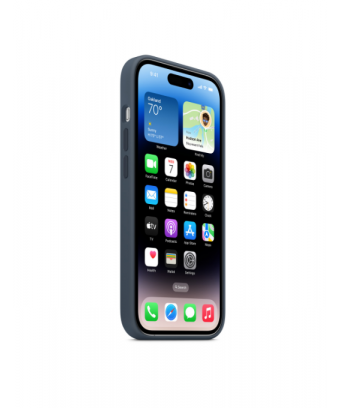 Coque en silicone avec MagSafe pour iPhone 14 Pro - Bleu orage