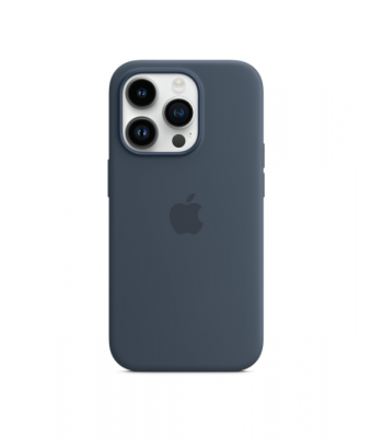 Coque en silicone avec MagSafe pour iPhone 14 Pro - Bleu orage