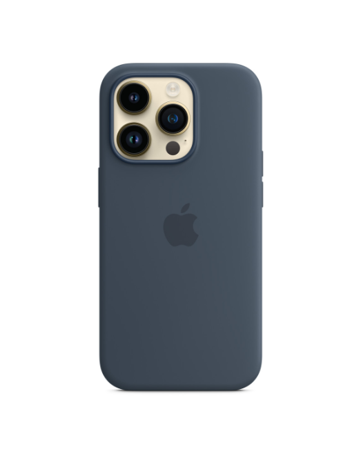 Coque en silicone avec MagSafe pour iPhone 14 Pro - Bleu orage