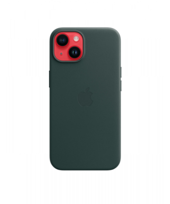 Coque en cuir avec MagSafe pour iPhone 14 - Vert forêt