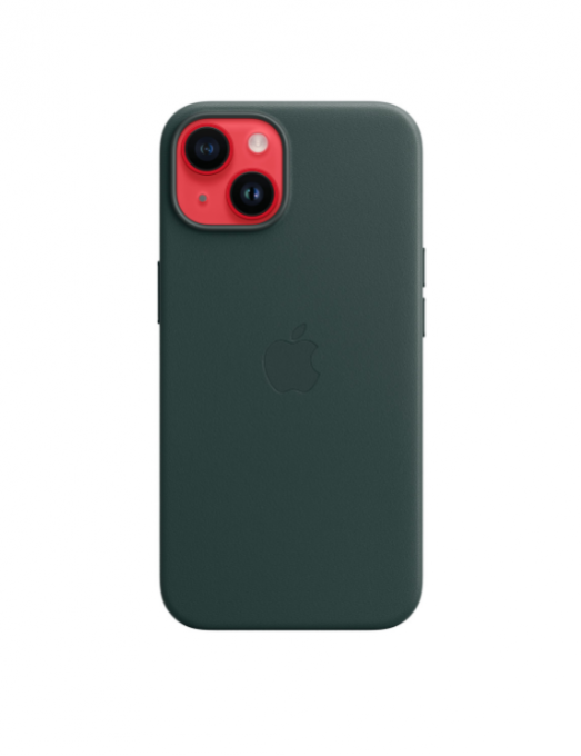 Coque en cuir avec MagSafe pour iPhone 14 - Vert forêt
