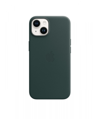 Coque en cuir avec MagSafe pour iPhone 14 - Vert forêt