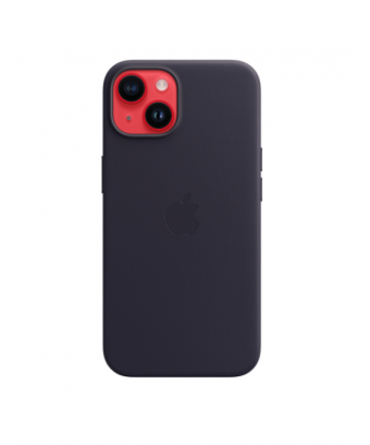 Coque en cuir avec MagSafe pour iPhone 14 - Encre violette