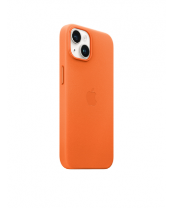 iPhone 14 Leather Case avec MagSafe - Orange