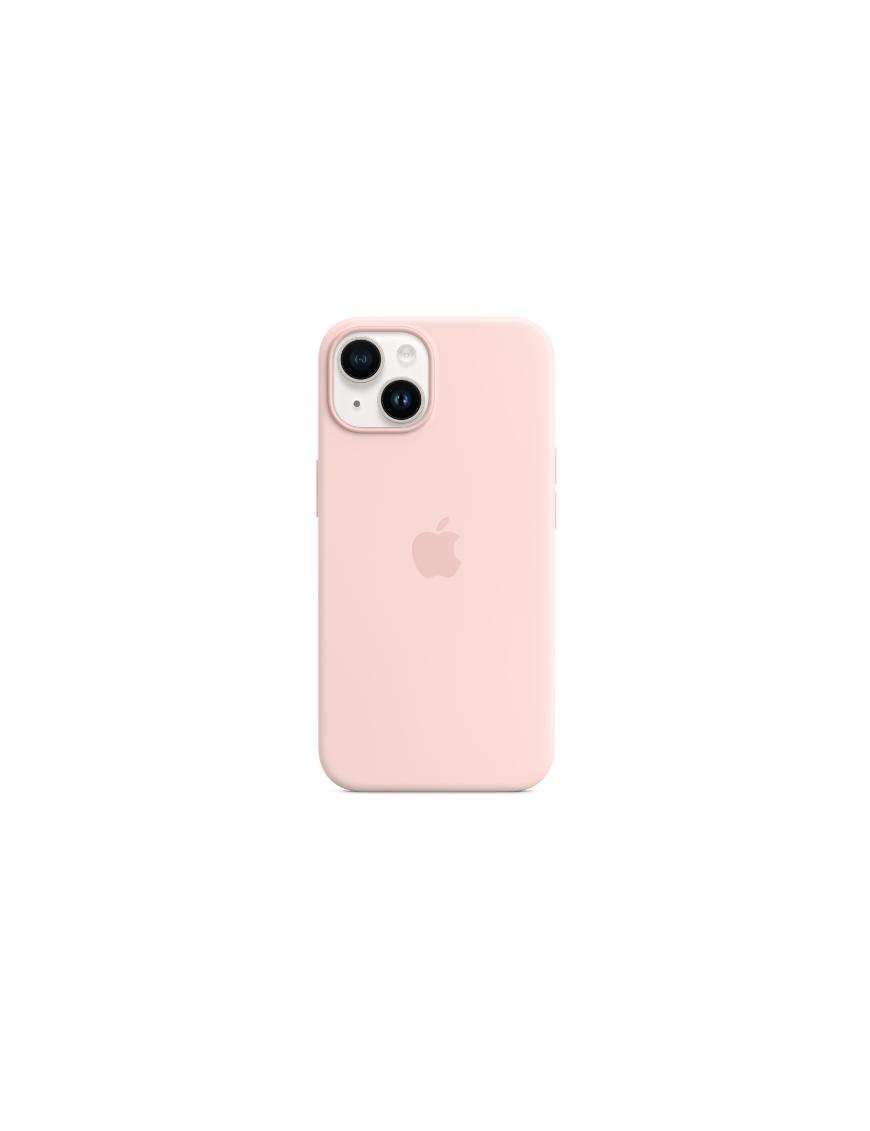 Coque en silicone avec MagSafe pour iPhone 14 - Rose craie