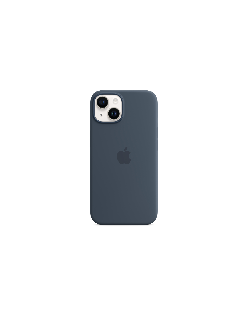 Coque en silicone avec MagSafe pour iPhone 14 - Bleu orage