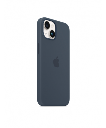 Coque en silicone avec MagSafe pour iPhone 14 - Bleu orage