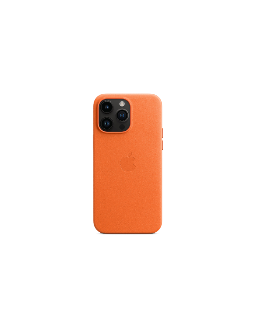 Coque en cuir avec MagSafe pour iPhone 14 Pro Max - Orange