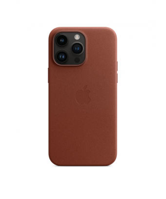 Coque en cuir avec MagSafe pour iPhone 14 Pro Max - Terre de Sienne