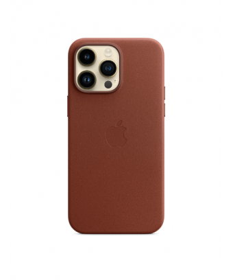 Coque en cuir avec MagSafe pour iPhone 14 Pro Max - Terre de Sienne