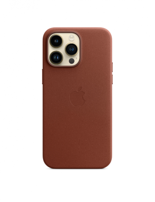 Coque en cuir avec MagSafe pour iPhone 14 Pro Max - Terre de Sienne