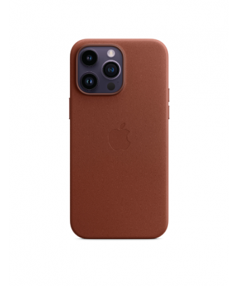 Coque en cuir avec MagSafe pour iPhone 14 Pro Max - Terre de Sienne