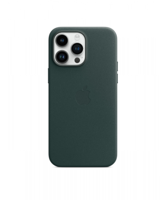 Coque en cuir avec MagSafe pour iPhone 14 Pro Max - Vert forêt