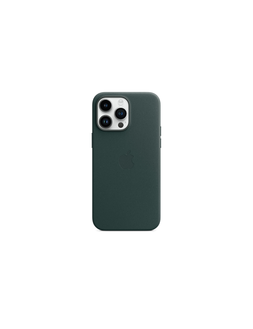 Coque en cuir avec MagSafe pour iPhone 14 Pro Max - Vert forêt