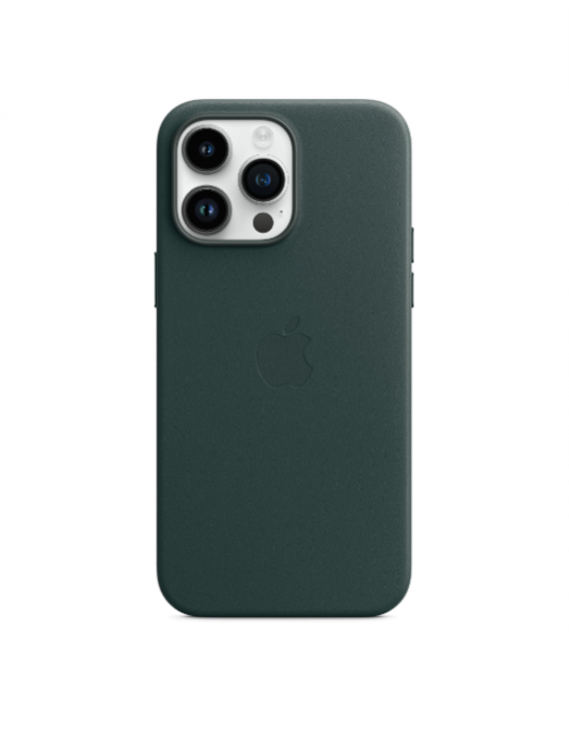 Coque en cuir avec MagSafe pour iPhone 14 Pro Max - Vert forêt