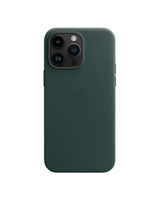 Coque en cuir avec MagSafe pour iPhone 14 Pro Max - Vert forêt