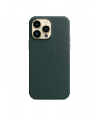 Coque en cuir avec MagSafe pour iPhone 14 Pro Max - Vert forêt