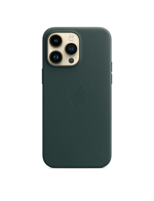 Coque en cuir avec MagSafe pour iPhone 14 Pro Max - Vert forêt