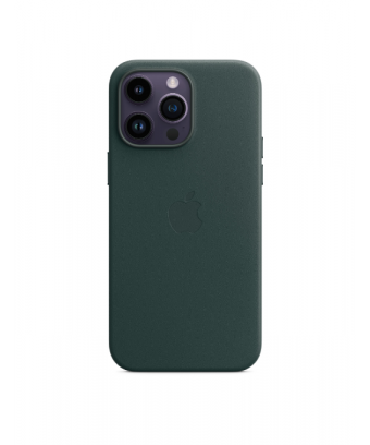 Coque en cuir avec MagSafe pour iPhone 14 Pro Max - Vert forêt