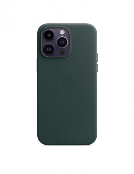 Coque en cuir avec MagSafe pour iPhone 14 Pro Max - Vert forêt