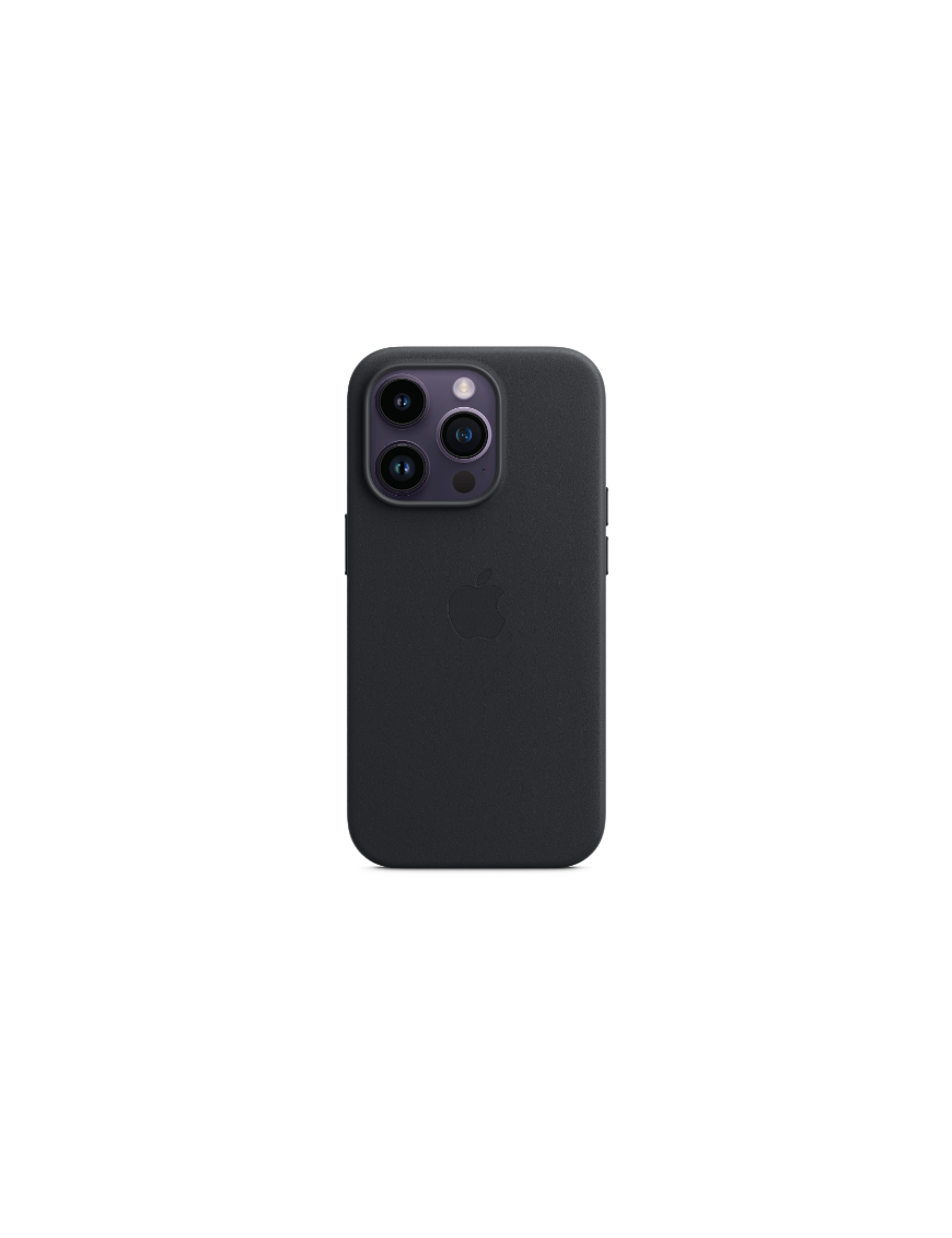 Coque en cuir avec MagSafe pour iPhone 14 Pro - Minuit