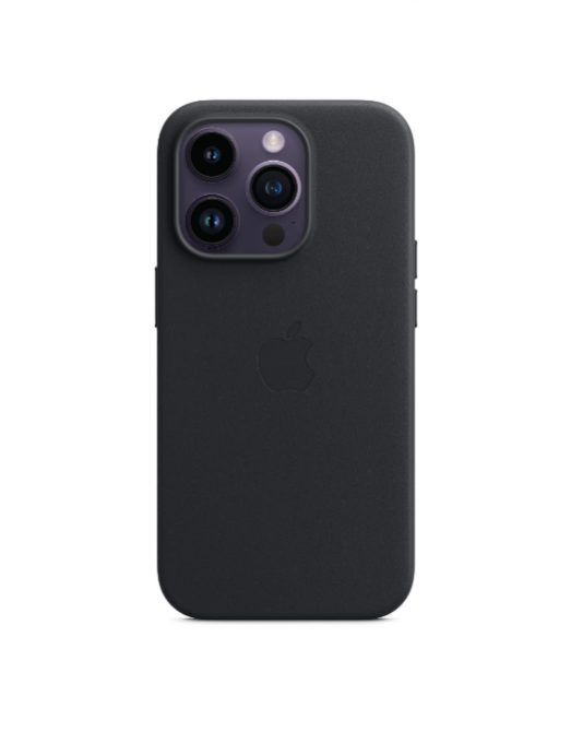 Coque en cuir avec MagSafe pour iPhone 14 Pro - Minuit