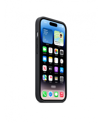 Coque en cuir avec MagSafe pour iPhone 14 Pro - Minuit