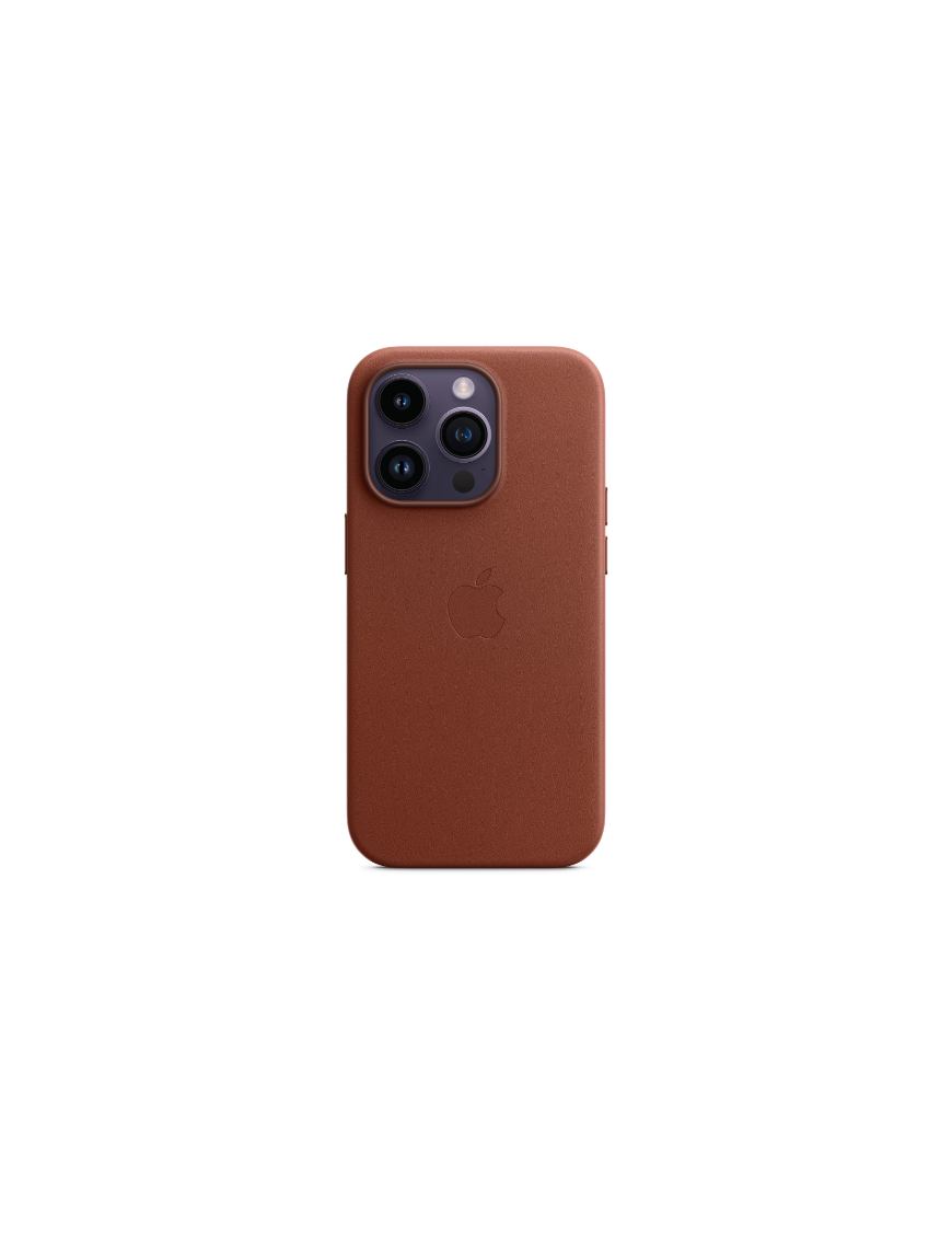Coque en cuir avec MagSafe pour iPhone 14 Pro - Terre de Sienne